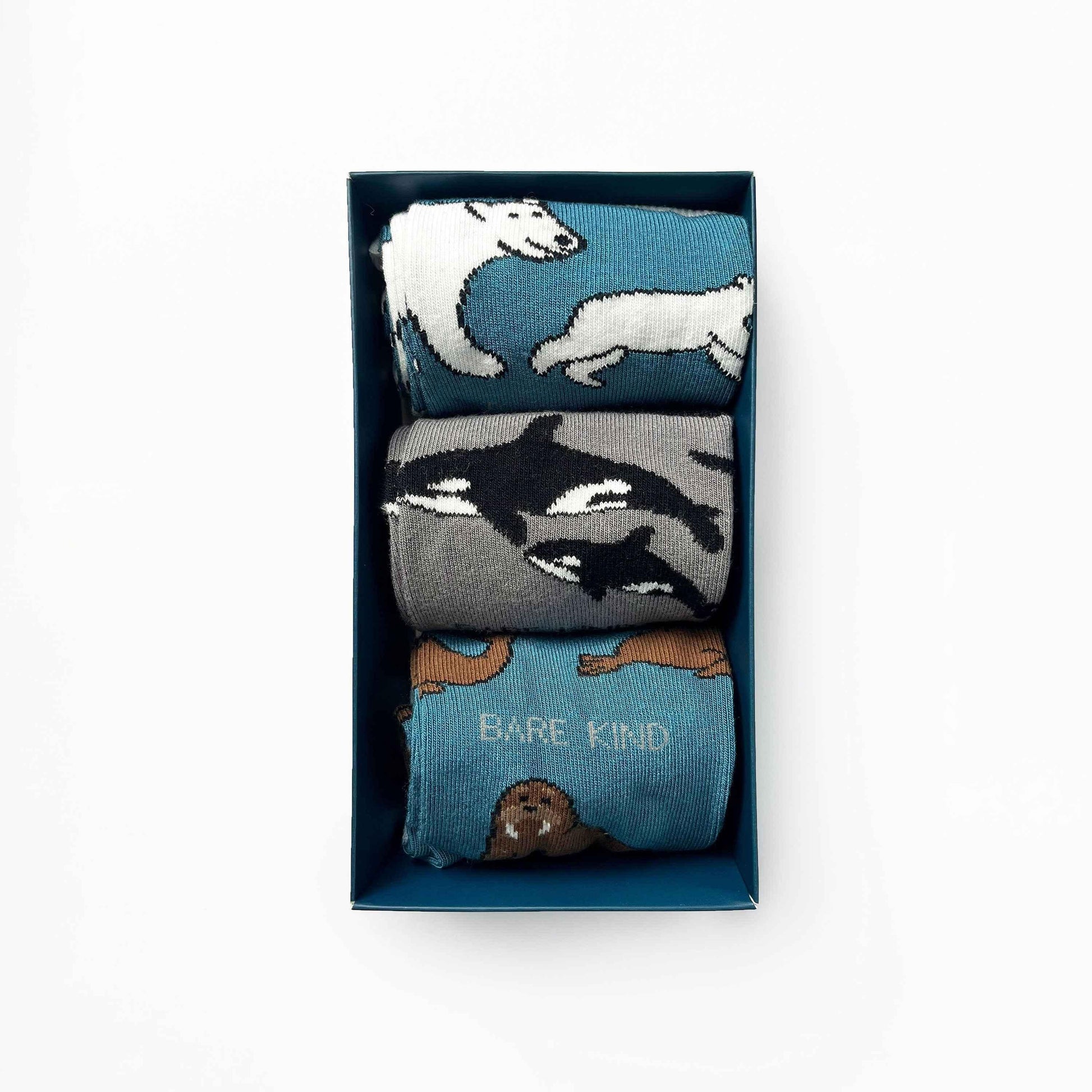 Arctic Animals Bamboo Socks Gift Box of 3.