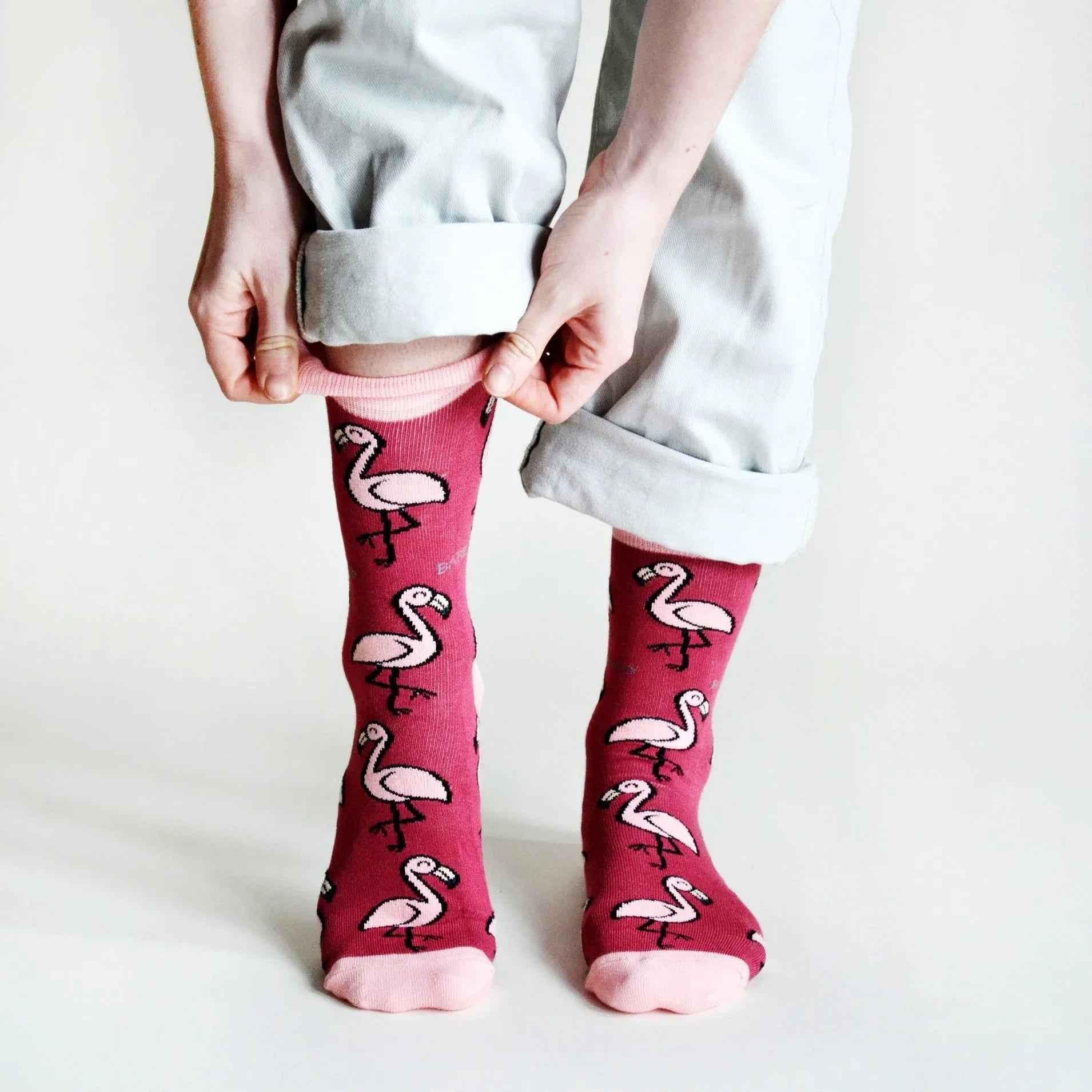 Save the Flamingos Bamboo Socks