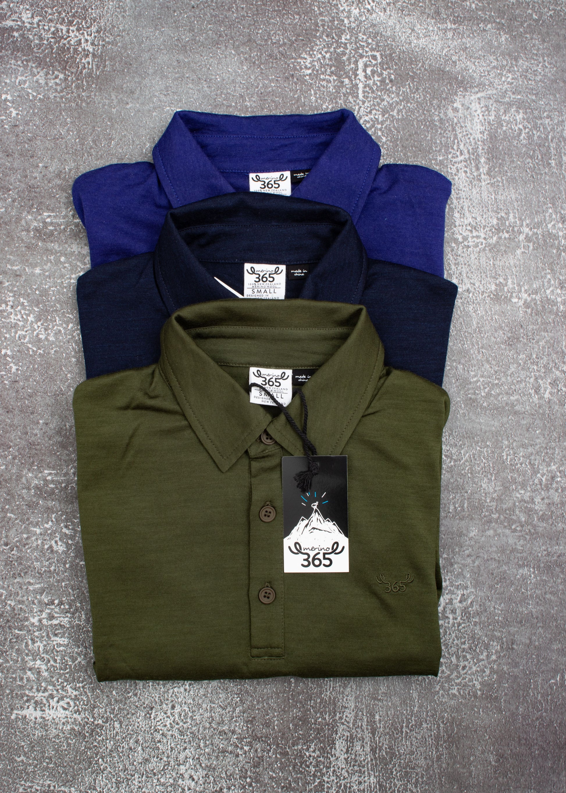 Men's Polo - 100% Merino Wool, Black Merino 365 NZ