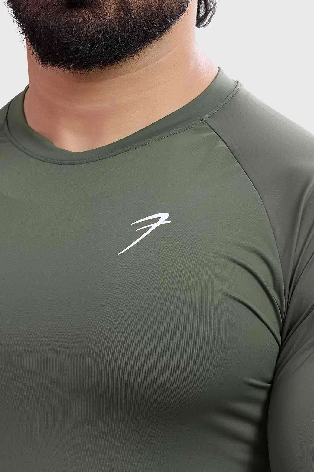 Bare Nylon Fullsleeves T-shirt Olive - ShopHub