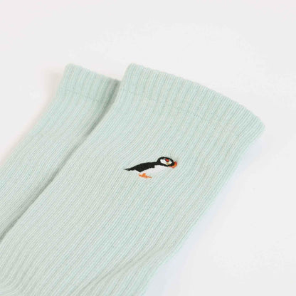Save the Puffin Ribbed Bamboo Socks