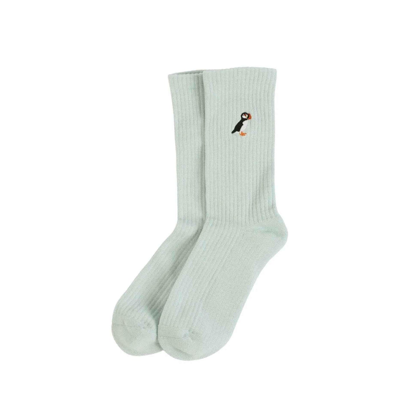 Save the Puffin Ribbed Bamboo Socks
