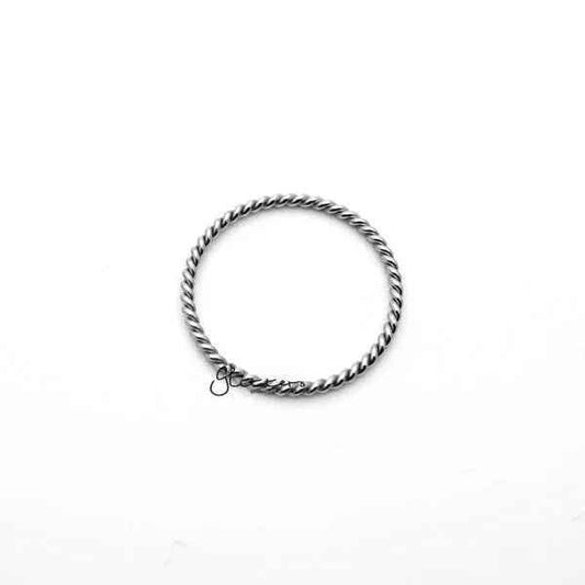 Twisted Stainless Steel Women's Rings - Silver