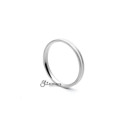 White Enamel Filled Center Stainless Steel Women's Rings.