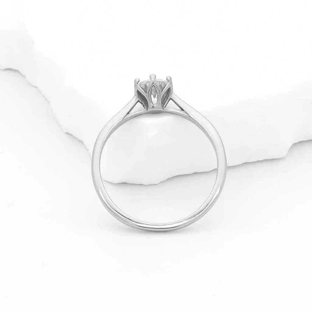Cubic Zirconia Wedding Engagement Ring - Silver