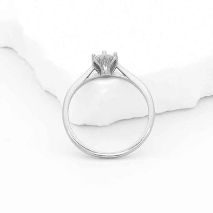 Cubic Zirconia Wedding Engagement Ring - Silver