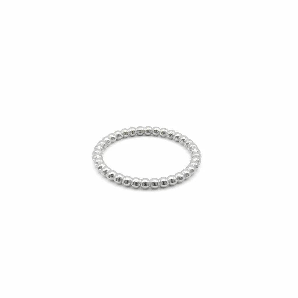 Stainless Steel Bead Stacking Ring - Silver.