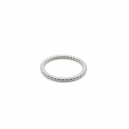 Stainless Steel Bead Stacking Ring - Silver.