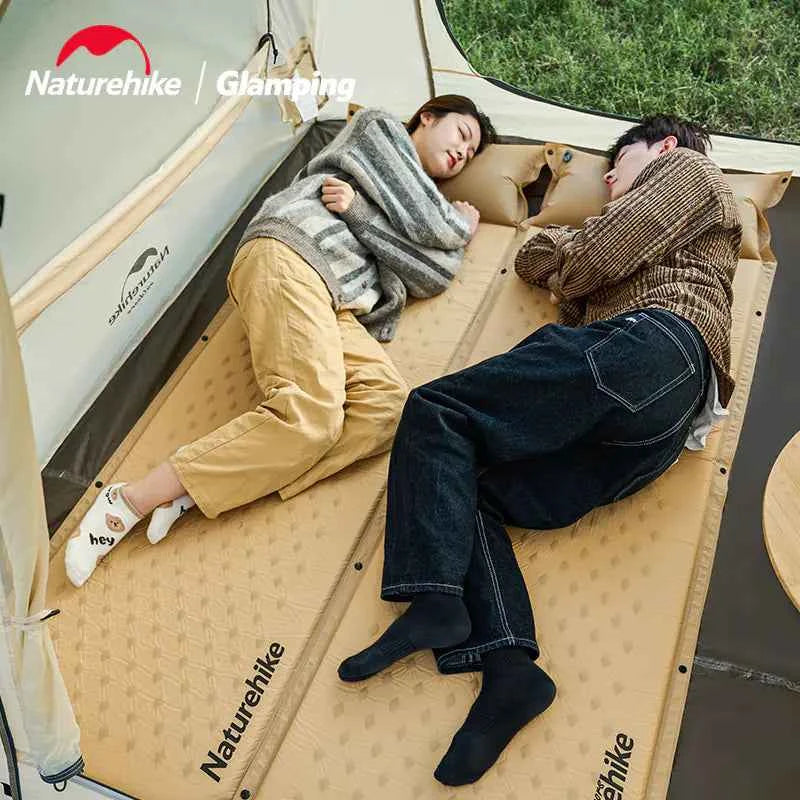 Naturehike D01 Extended Inflatable Sleeping Pad with Pillow - Camping Mat