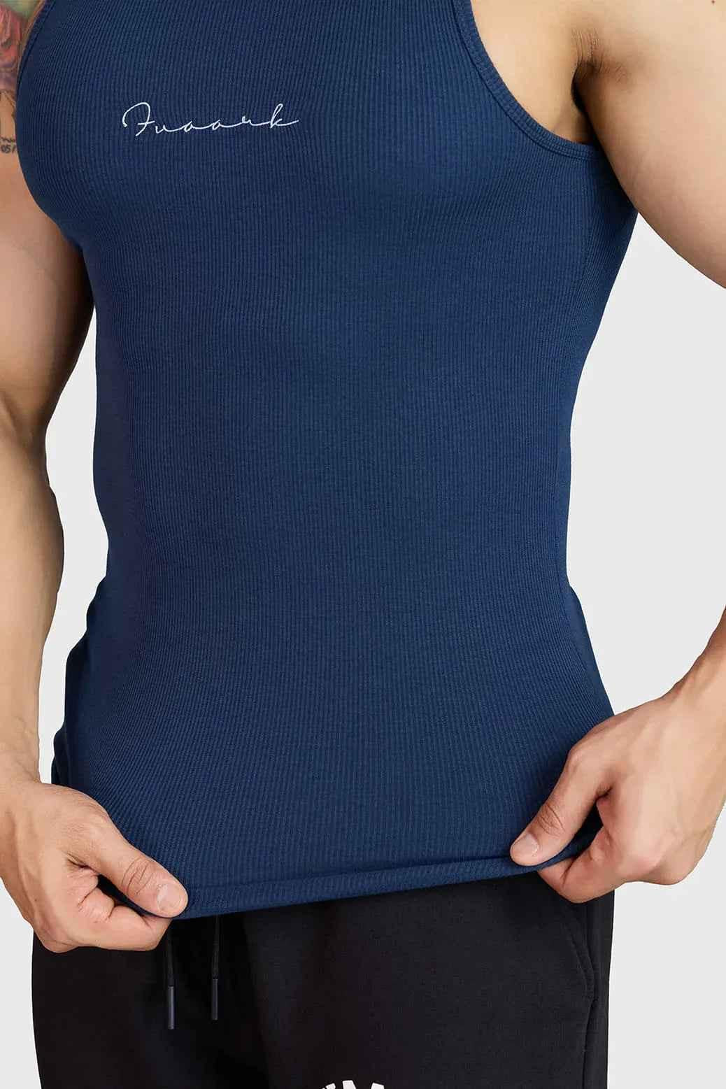 Ribbed Tank Navy