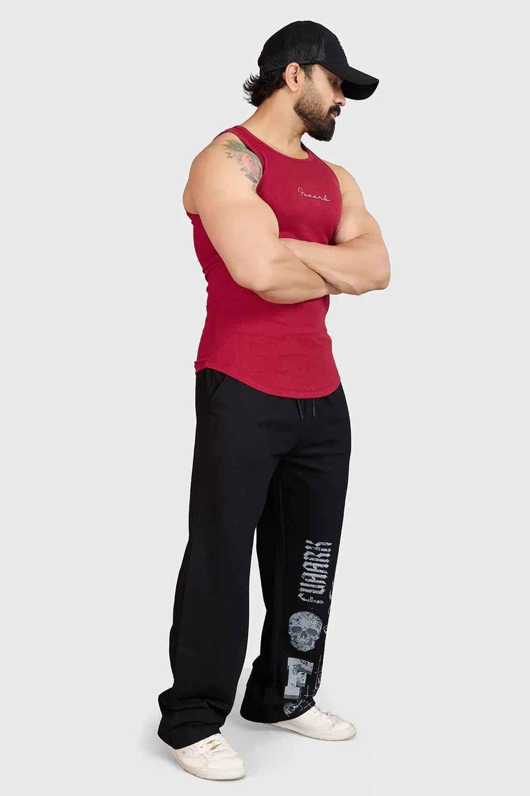 Ribbed Tank Red