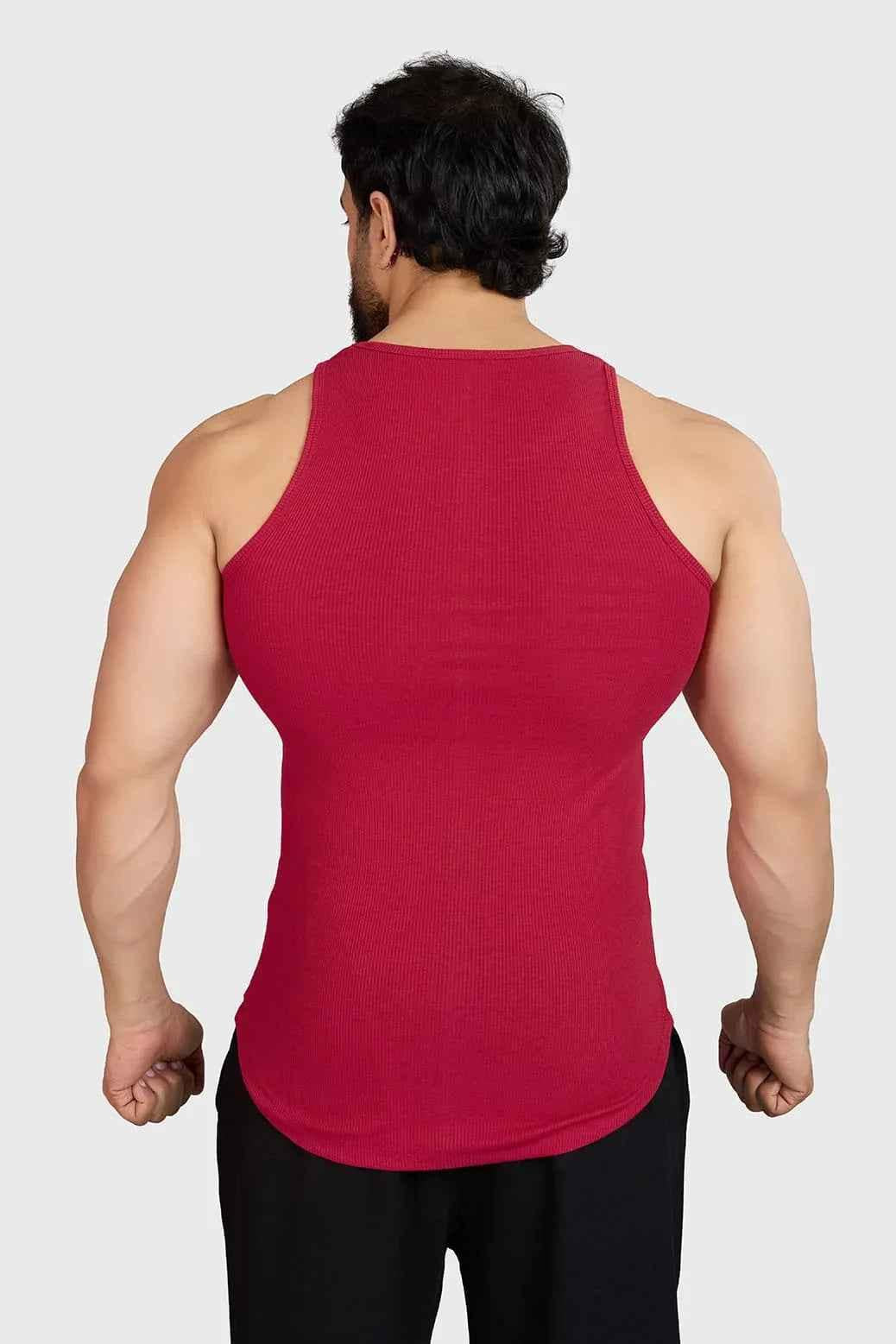 Ribbed Tank Red