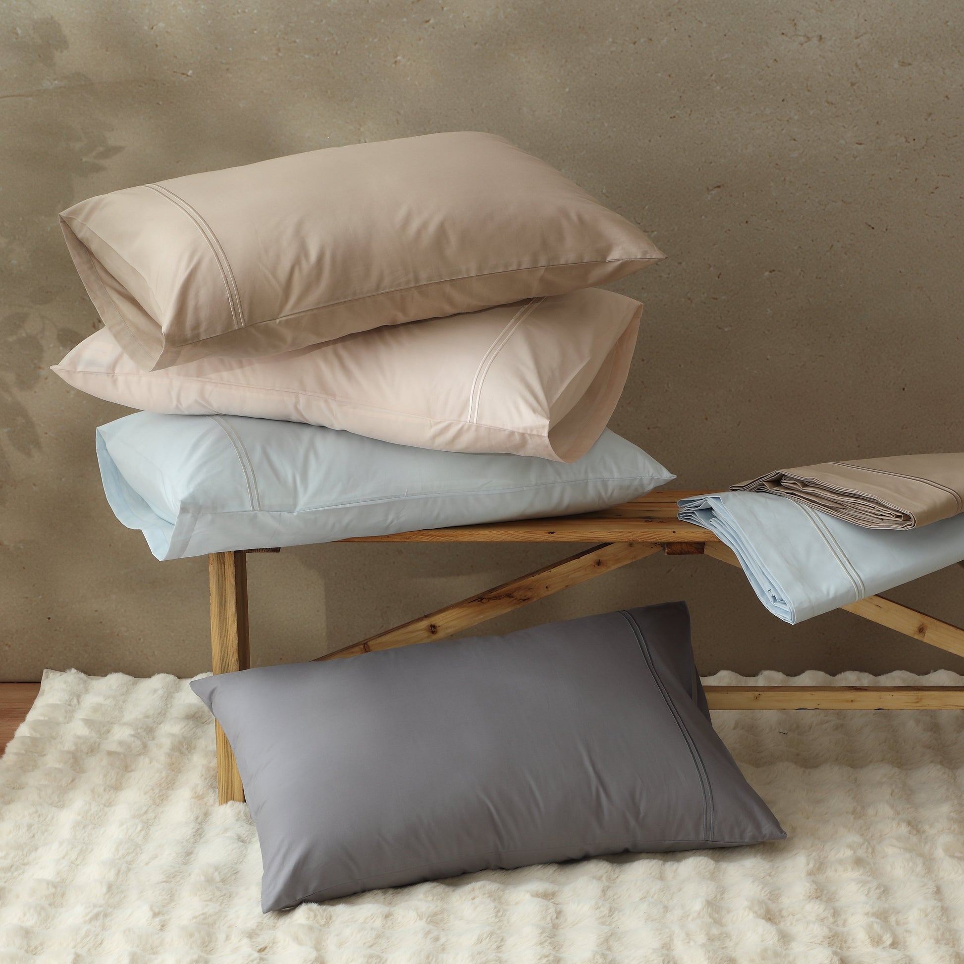 ORGANIC COTTON COLOURED SHEET SET - DUNE Whites of London NZ