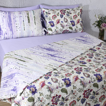 PERCALE REVERSIBLE QUILT SET - LAVENDER FIELDS Whites of London NZ