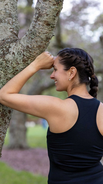 Women's Racerback Tank Top - Merino Blend, Black Merino 365 NZ