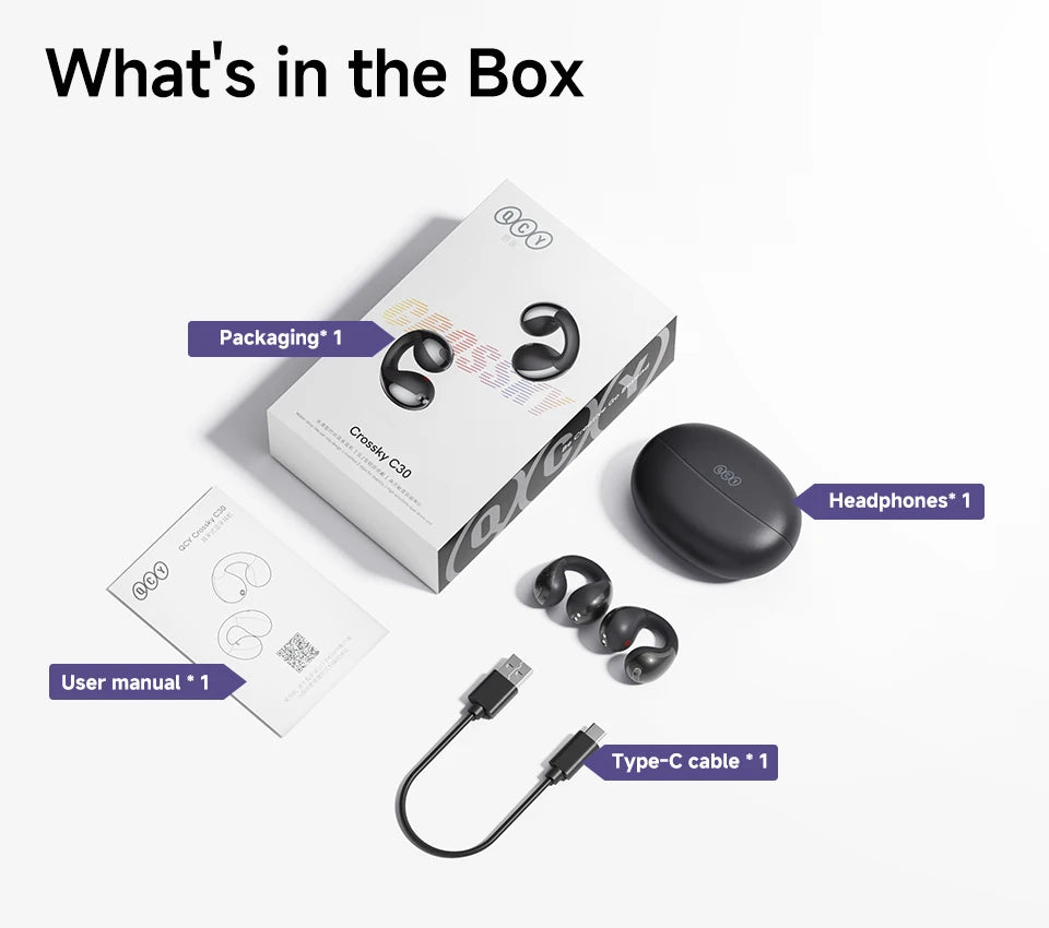 QCY Crossky C30 Wireless Earphones - Bluetooth 5.4 TWS Sports Earbuds with Dual-Connection and Waterproof Design - ShopHub