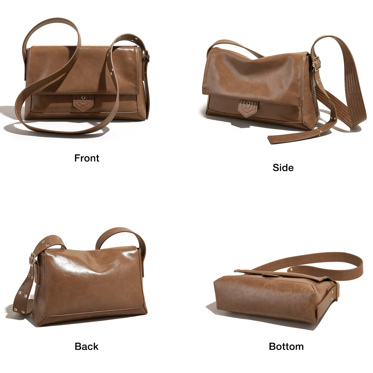 Retro Women's Shoulder Bag 2026 New Simple Large Tote Bag Split Leather + PU Female Soild Crossbody Bag Purse