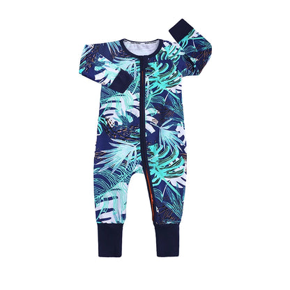 Kids Tales Little Bloom Cotton-Blend Double-Zip Romper