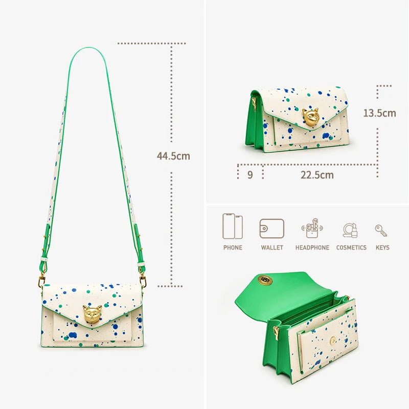 BAFELLI Floral Leather Flap Crossbody Bag