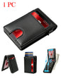 Carbon Fiber Wallet Magnetic Card Holder RFID Automatic Pop Up Case Id Bank Credit Cardholder Money Bag Bifold Wallets for Men