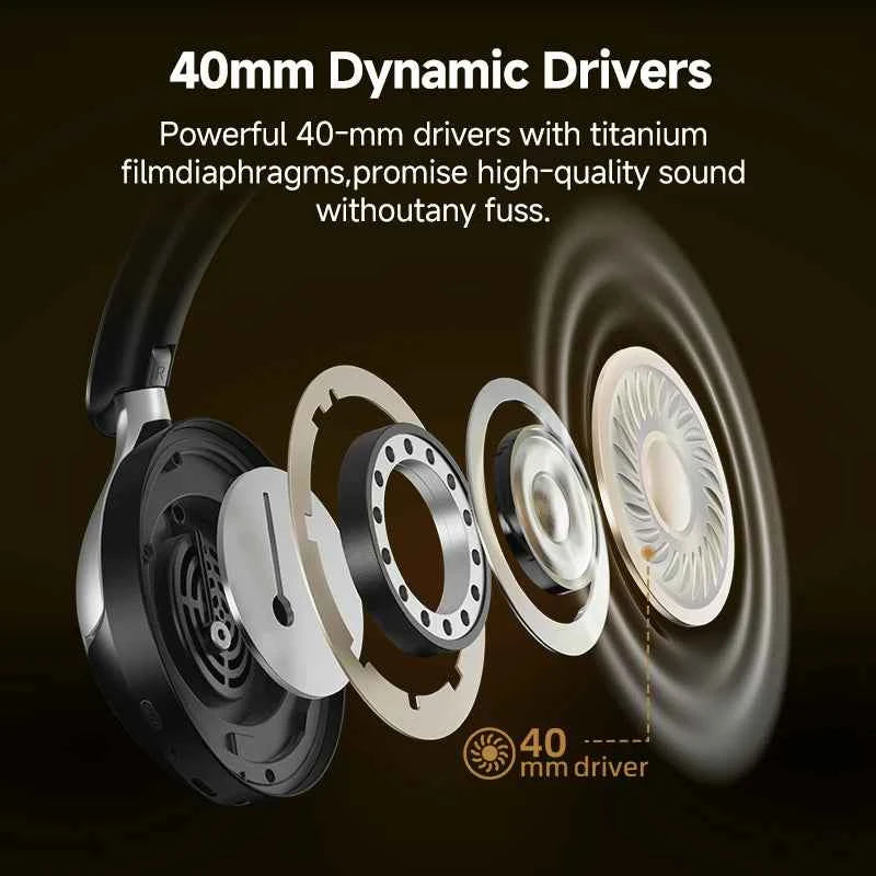 QCY H3 PRO ANC Bluetooth Headphones with 50dB Active Noise Cancelling and 55H Playtime