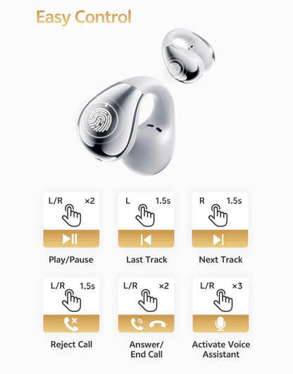 QCY C30S Open Ear Bluetooth Headphones with LDAC Wireless Technology and 40H Playtime - ShopHub