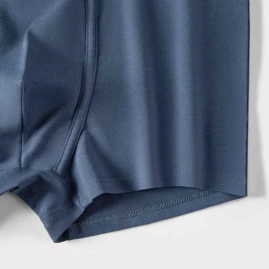 MiiOW 3Pcs Men's Antibacterial Boxer Underwear - Cotton Breathable Mesh Crotch Plus Size Boxershorts