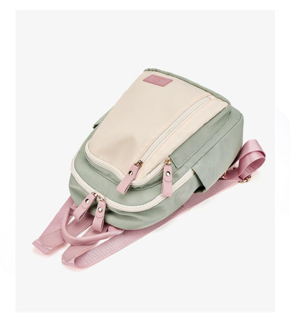 FOXER Women Fabric Backpack Lightweight Travel Shoulder Bag Ladies Multi‑pocket School Bag Casual Daily Female Rucksack