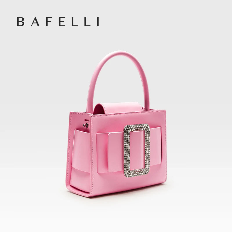 BAFELLI Diamond-Embellished Leather Satchel