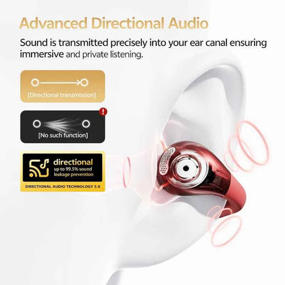 QCY Crossky C30S Wireless Earphones - Hi-Res LDAC Open Ear Clip-On Bluetooth 6.0 Sports Headphones with 40H Battery Life