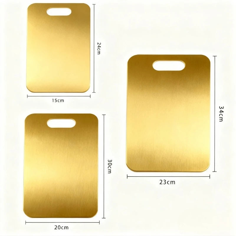 3pc Stainless Steel Gold Cutting Boards - ShopHub
