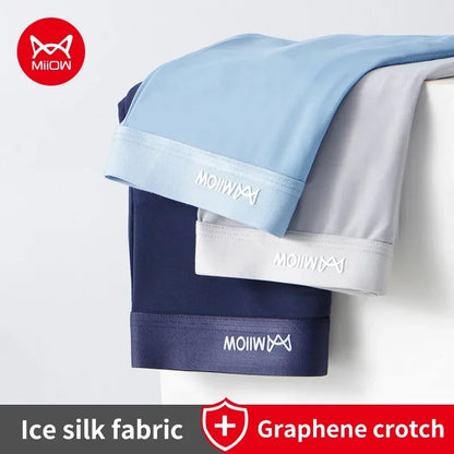 MiiOW 3Pcs Men's Antibacterial Boxers - Thin Ice Silk Graphene Underwear - ShopHub