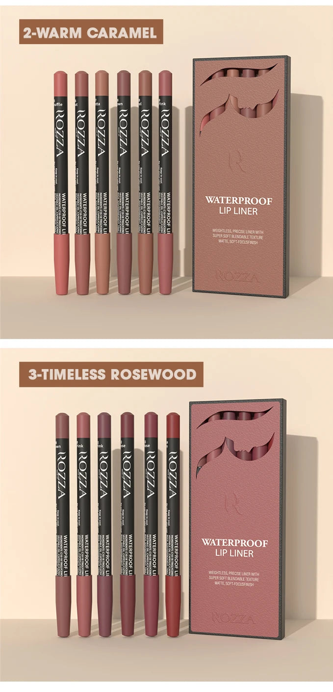 6 PCS/SET Ultra-Fine Wood Lip Liner Set