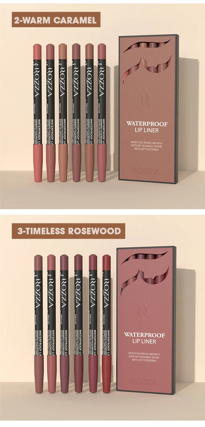 6 PCS/SET Ultra-Fine Wood Lip Liner Set
