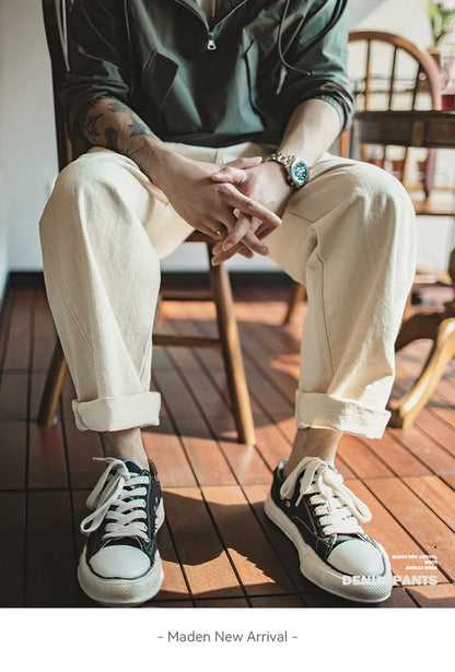 Maden Vintage White Jeans — Authentic Casual Comfort