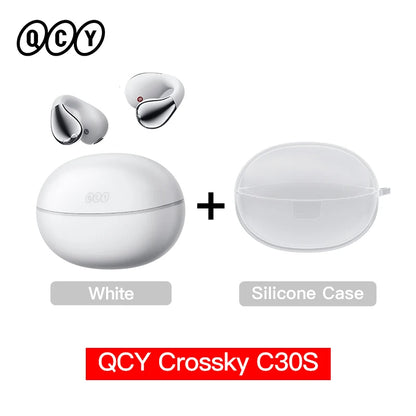 QCY Crossky C30S Wireless Earphones - Hi-Res LDAC Open Ear Clip-On Bluetooth 6.0 Sports Headphones with 40H Battery Life - ShopHub