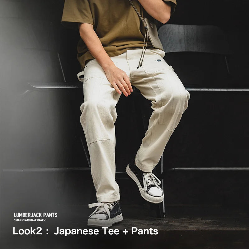 Maden Multi Pockets White Jeans