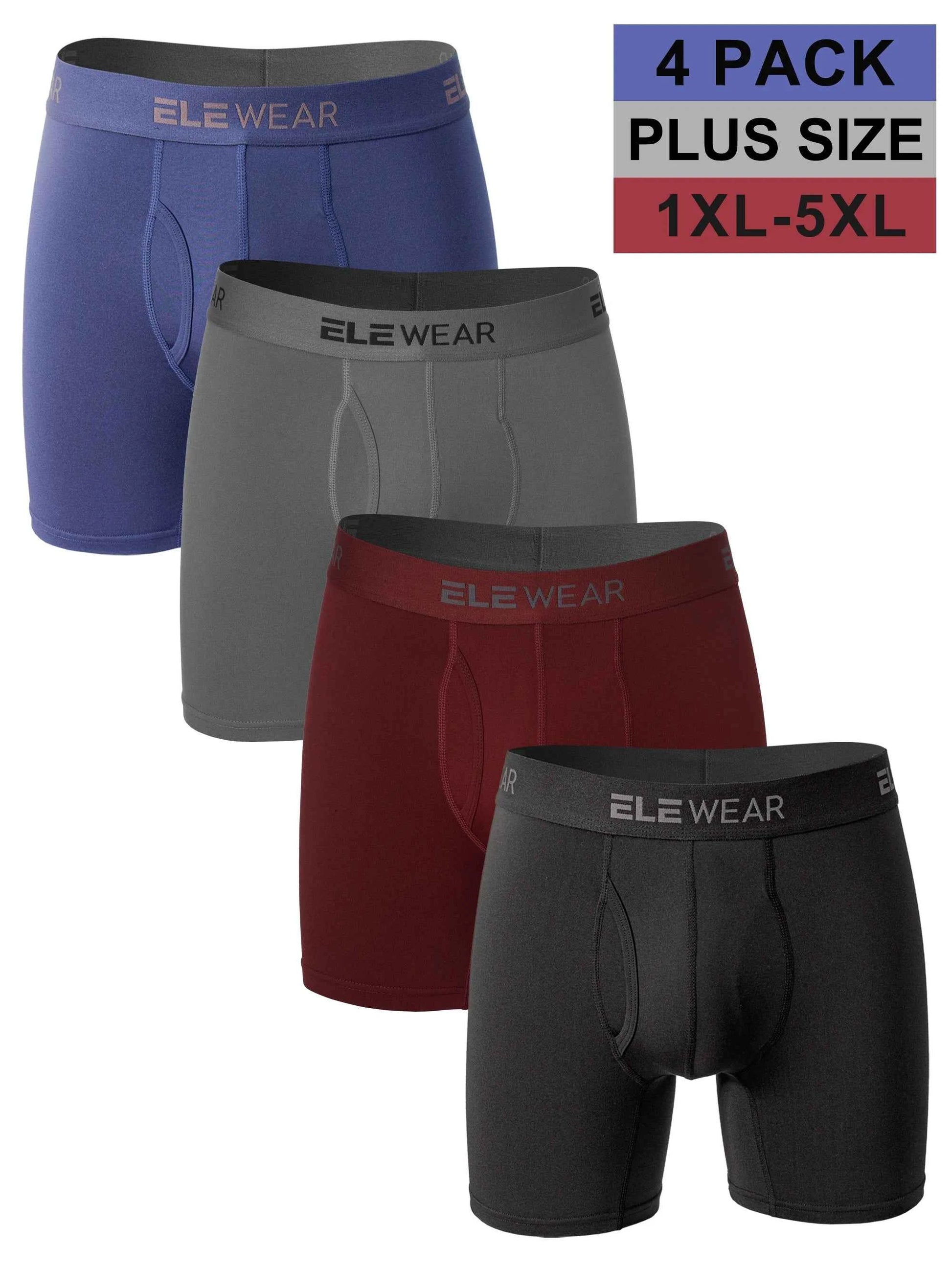 4 Pack Men Underwear With Opening Breathable Mens Boxershorts Men's Panties Underpants Plus Size 1XL-5XL Fashion Boxers Brief