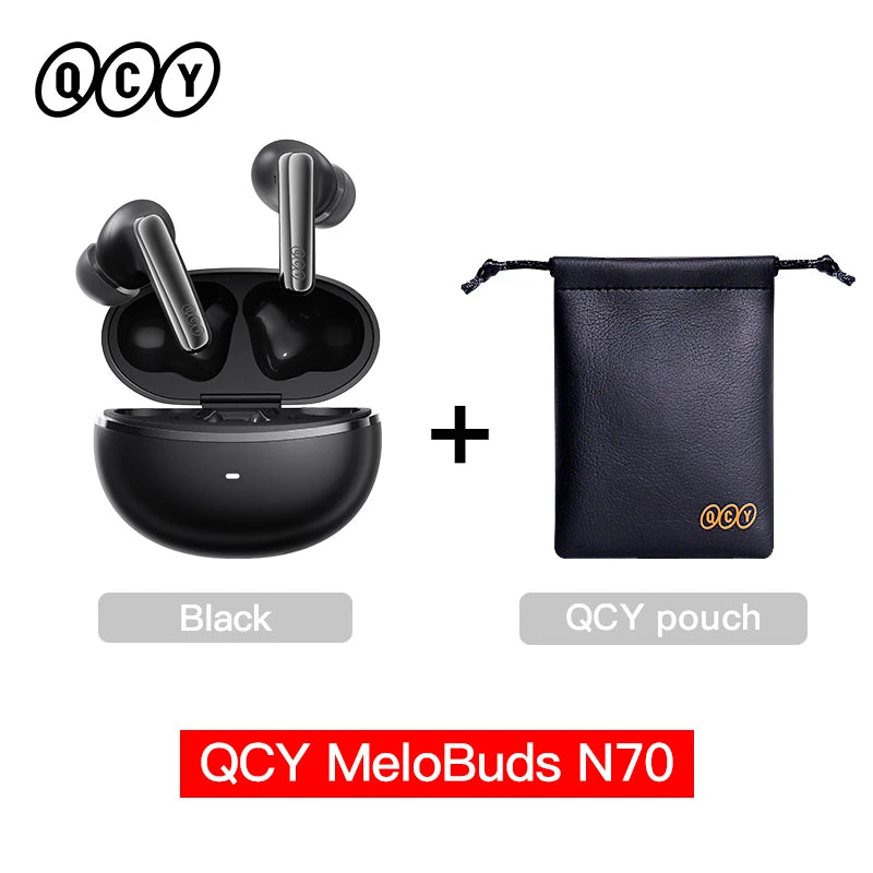 QCY MeloBuds N70 Wireless Earphones with Hybrid Adaptive ANC, Hi-Res Sound, and 50Hrs Battery Life - ShopHub