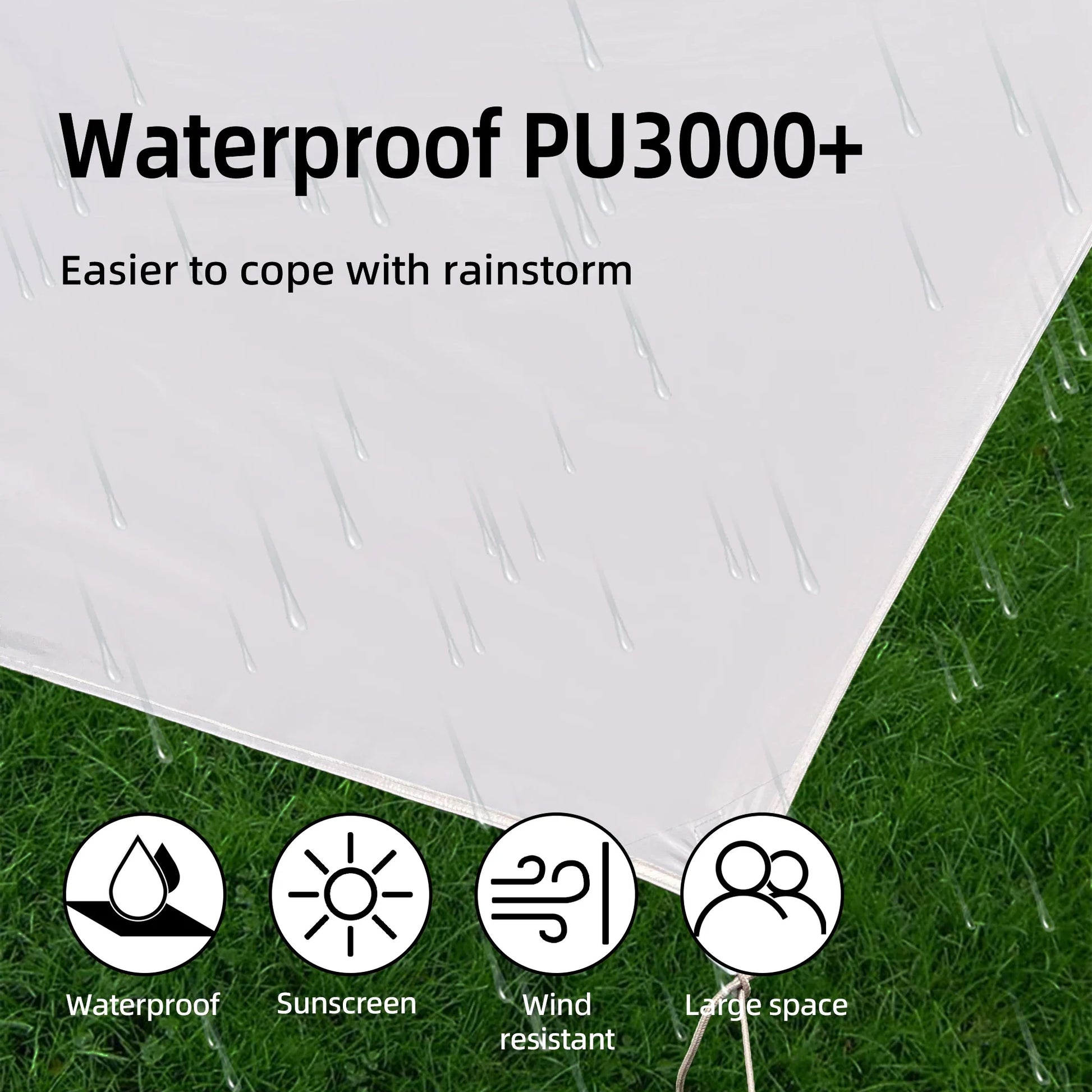 Large Portable Sunshade Tarp with Poles (2 sizes available) Habicare