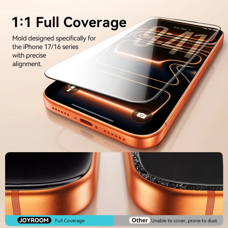 Joyroom Premium Tempered Glass Screen Protectors for iPhone 16, 17, and 18 Series