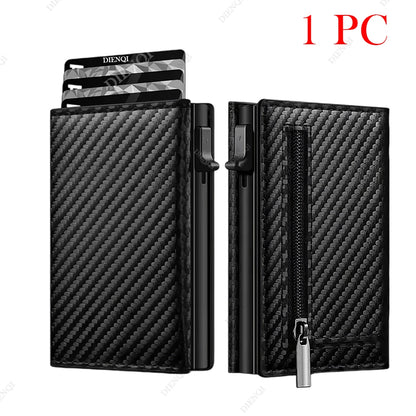 Rfid Credit Card Holder Mens Wallet Luxury Brand Bank Cardholder Cass Carbon Fiber Minimalist Walet Purse Smart Wallets for Men