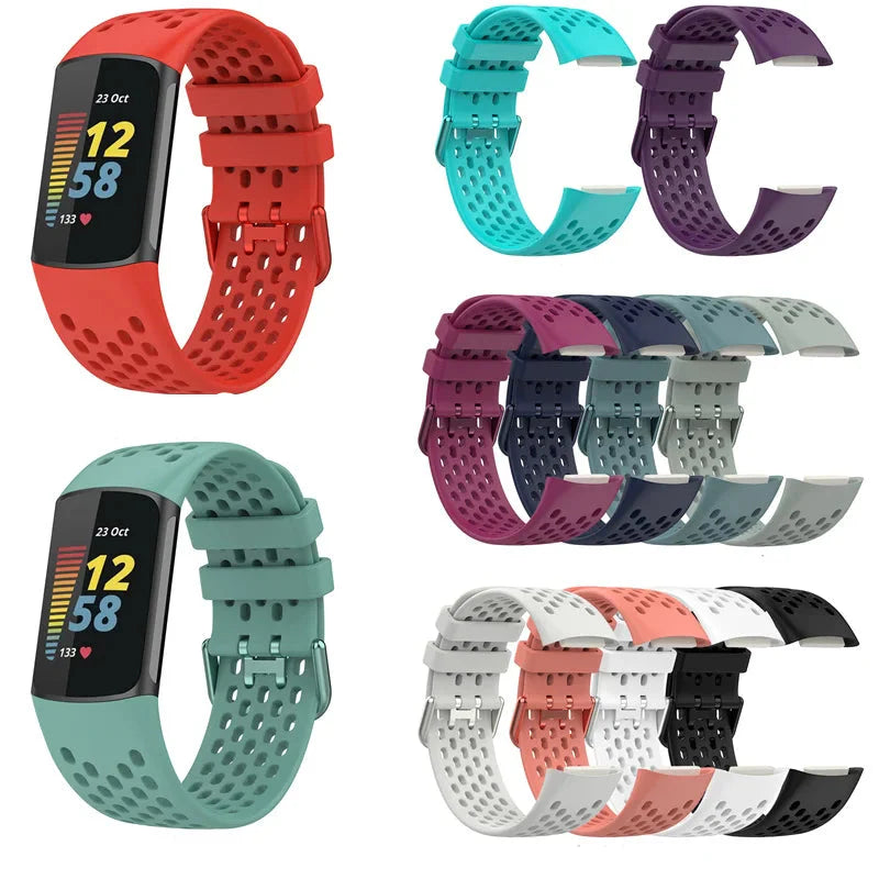 Silicone Strap for the Fitbit Charge 5/6 Series (12 colours available) Habicare