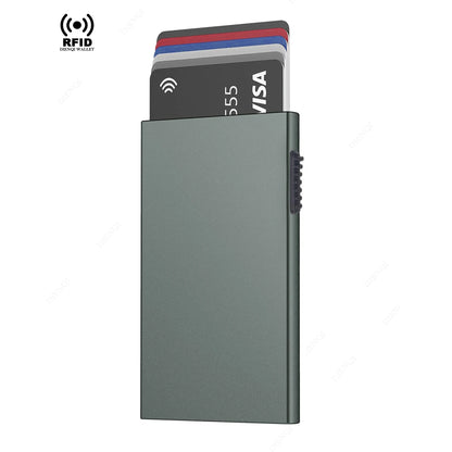 Rfid Credit Card Holder Smart Wallets Men ID Bank Cardholder Case Metal Thin Slim Pop Up Aluminium Minimalist Wallet Luxury Gift