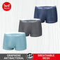 MiiOW Ice Silk Men Underwear - 3Pcs Sexy Mesh Breathable Boxer Shorts - ShopHub