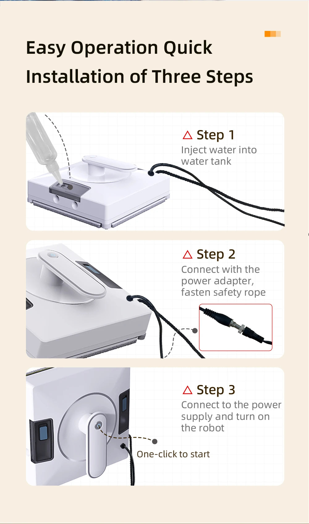 Liectroux YW509 Robot Window Cleaner with 4-Way Water Spray