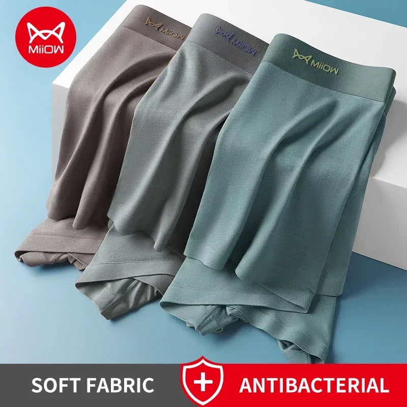 MiiOW Modal Men Underwear Boxers - 3Pcs Graphene Antibacterial Boxer Briefs - ShopHub
