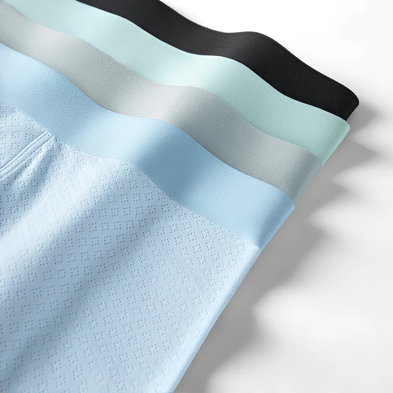 MiiOW Men's Ice Silk Boxer Briefs - 3Pcs Antibacterial Breathable Underwear - ShopHub