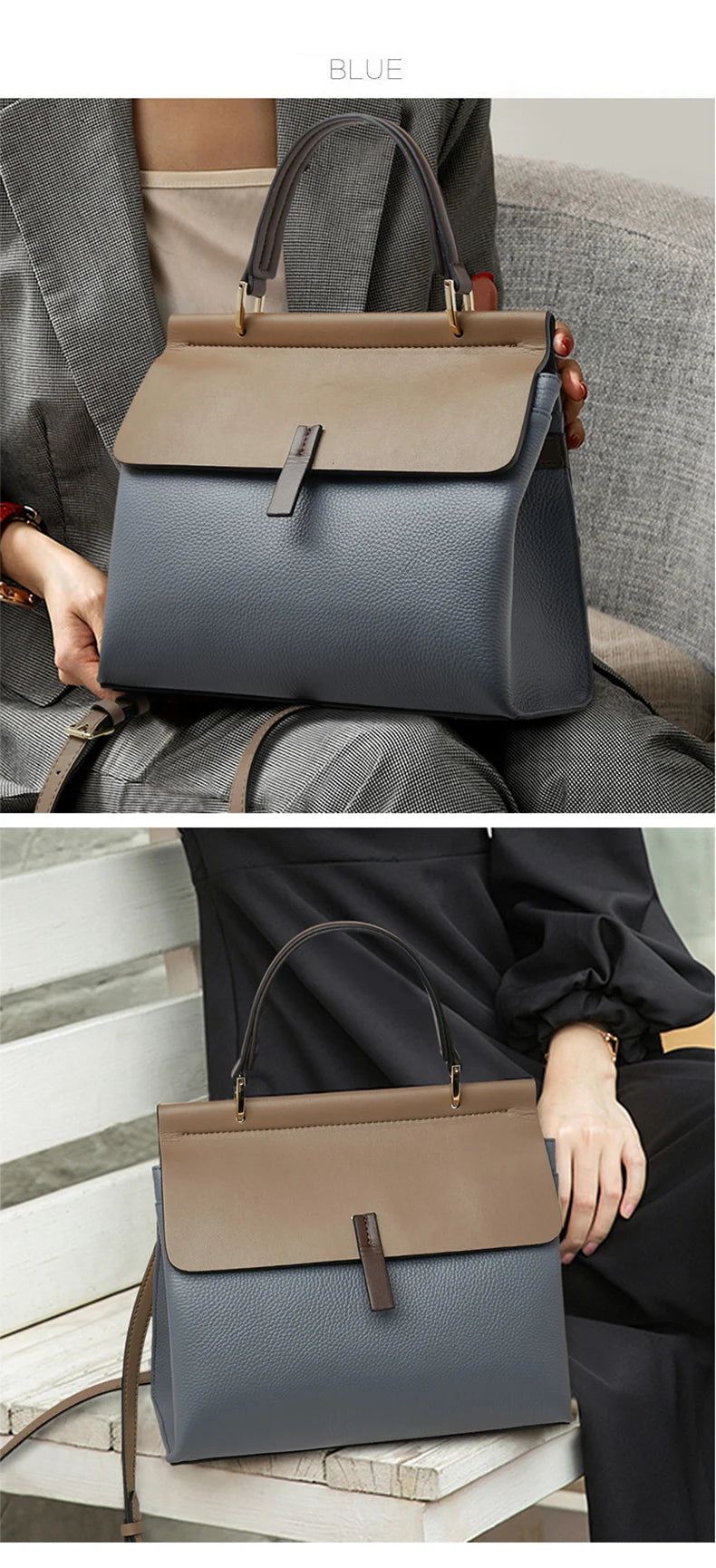 2026 Spring Summer Fashion Lady's Bag Cow Leather Retro Female Shoulder Bag Large Capacity Flap Purse Luxury Office Lady Handbag