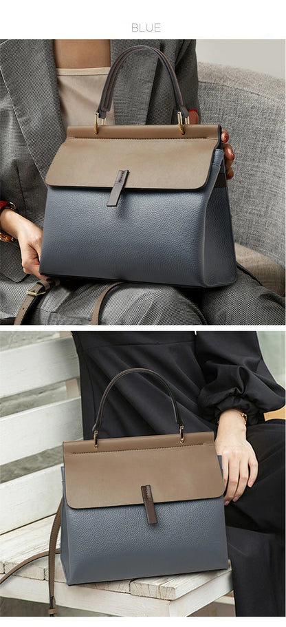 2026 Spring Summer Fashion Lady's Bag Cow Leather Retro Female Shoulder Bag Large Capacity Flap Purse Luxury Office Lady Handbag